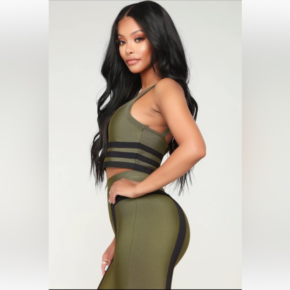 Fashion Nova Matching Olive Pants Set - Picture 5 of 16